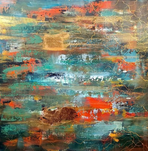 ORIGINAL OIL PAINTING COLOR THERAPY abstract ART by Vlad Pronkin 2025 COMP. 1 - Picture 2 of 6