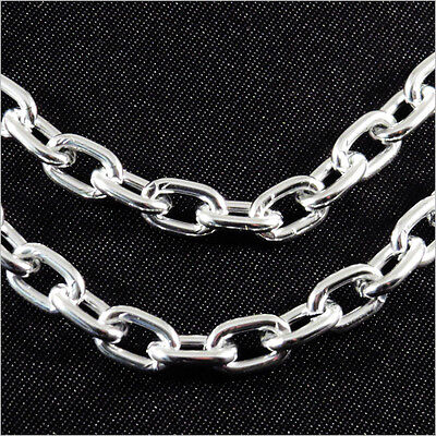 NORME UE 1 m Chaîne pour bijoux Maillon ovale 5 x 3mm en Laiton Plaqué Argent