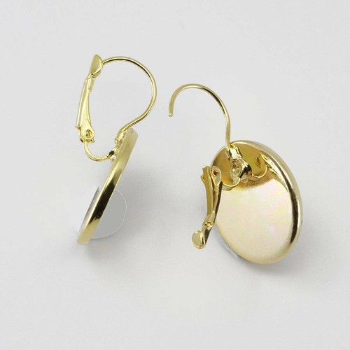 10pcs French Ear Hook Cabochon Setting Base Cup Earring Post 8mm~25mm Findings - Picture 3 of 12