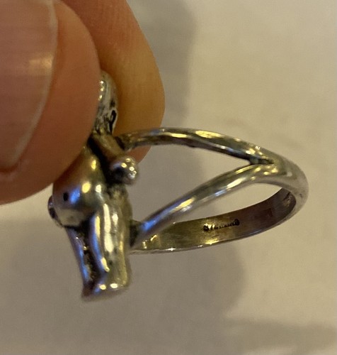 RARE VINTAGE KEWPIE DOLL RING STERLING SILVER Size 7 - Picture 7 of 8