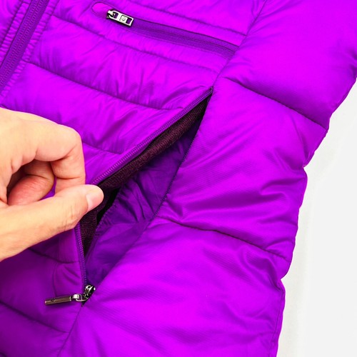 Columbia Hooded Powder Pillow Puffy Jacket Red Purple Womens Size S - Foto 5 di 11
