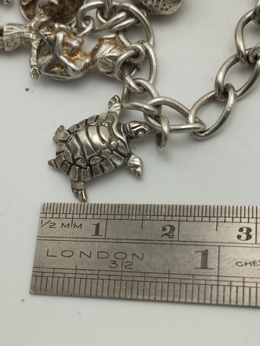 Vintage 70er Jahre Sterling Silber gepunzt 15 Bettelarmband 38 Gramm - Bild 15 von 18