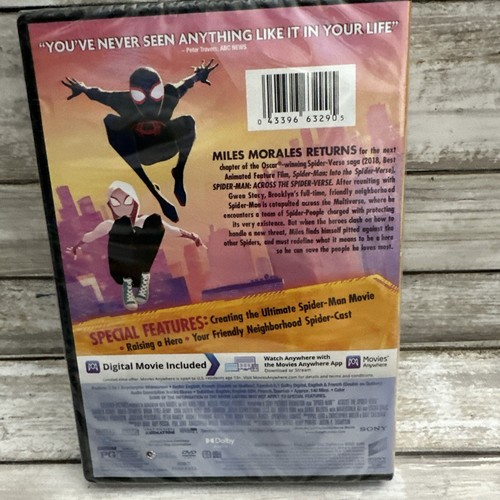Spider-Man: Across the Spider-Verse (DVD, 2023) New Sealed Ships FREE - Foto 6 di 6