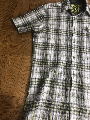 Kuhl Mountain Grown Men’s S Button Front Shirt Black Green Plaid - Picture 4 of 7