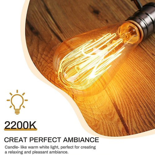 6/12/36 X ST64 E27 Vintage Retro Edison Bulbs,40W Filament Warm White light bulb - Picture 3 of 18