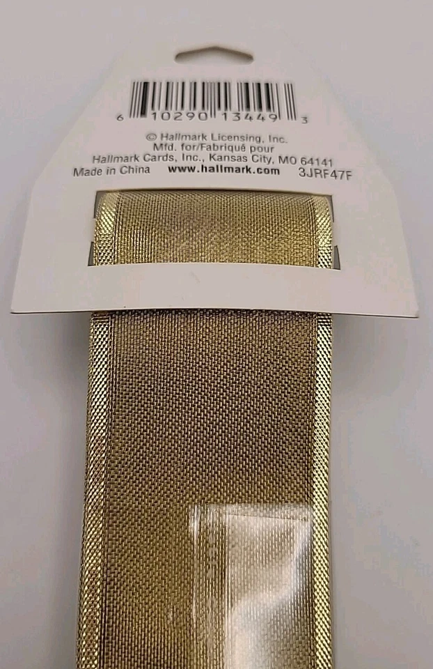 Hallmark Gold Luster Sheen Fabric Ribbon 1.5"x4yds Bow Gift Wrap Holiday Craft - Image 4 of 4