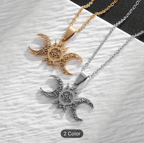 Dreifache Mondgöttin Halskette mit Anhänger Silber - Bild 3 von 3