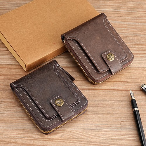 Men RFID Blocking Full Zip Around Leather Cardholder Wallet with Zip Coin Pocket - Picture 3 of 14