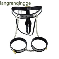 Female Chastity Belt Pants Ring Cuffs Stainless Steel Metal Restraint Device