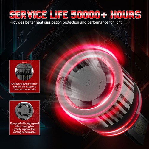 H11 9005 LED Headlight KIT Combo Bulbs 10000K High Low Beam Super Bright White - Picture 5 of 15