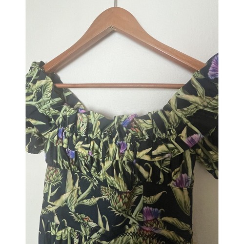 Agua Bendita Banana Women’s Sz Small Multicolor Off The Shoulder Midi Dress - Picture 7 of 17