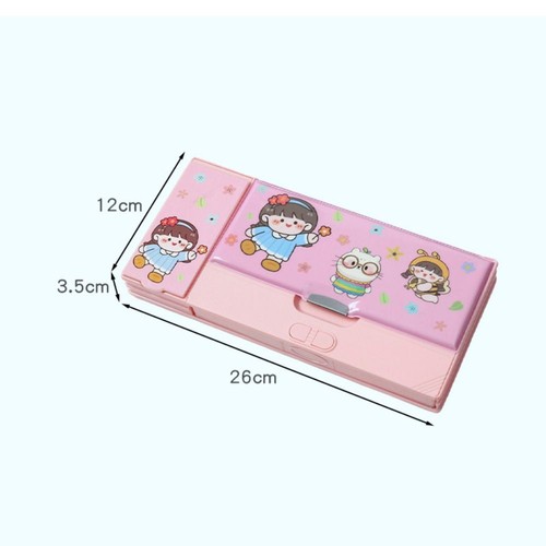 Fun Mechanism Design Pen Box Double Sided Use Stationery Organizer Students - Picture 2 of 14