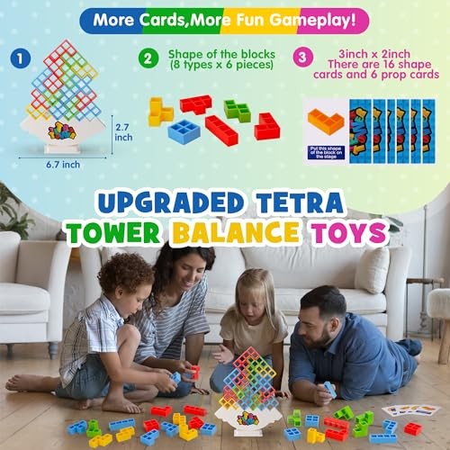 32PCS Tetra Tower Stacking Building Balance Block Game Toys for Kids, Adults - Bild 3 von 7