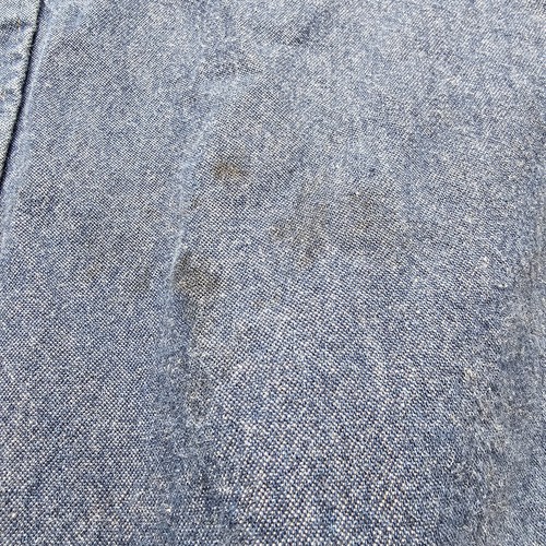 Red Kap Pearl Snap DENIM Work Shirt Texas an American Flag Patches XL Distressed - Picture 5 of 9