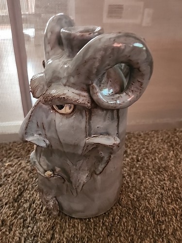 Dal Burtchaell Pottery Devil Face Jug Primitive Folk Stoneware Glaze Southern  - Picture 8 of 19