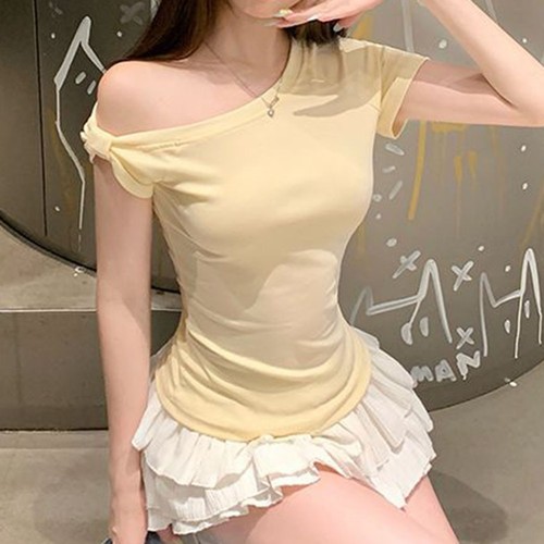 Women Summer Short Sleeve Off Shoulder TShirts with Bow for Casual Wear - Picture 7 of 30