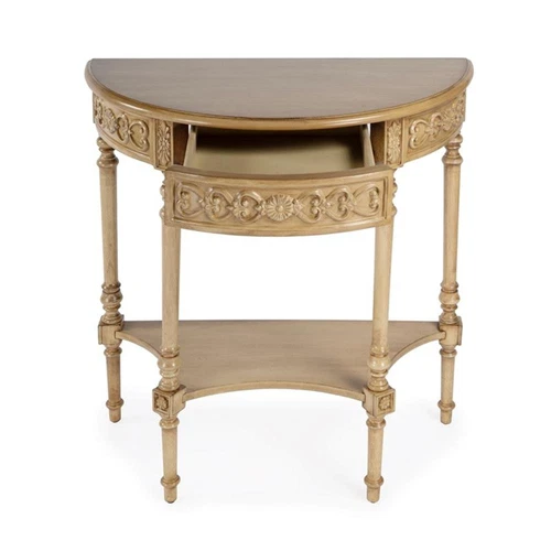 Butler Specialty Company Danelle 30" Demilune Wood Console Table - Beige - Picture 3 of 7