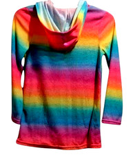 Girls Wonder Nation Zip Up Hooded Swimwear Cover Up with Pockets Size Med - 7/8
