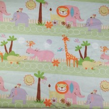 Flannel Fabric 2 Yards 42 Wide Zoo Animals Ba...