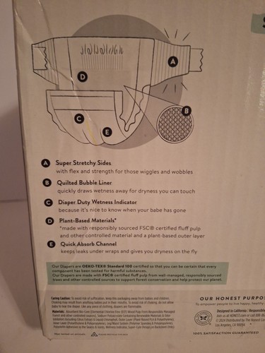 The Honest Company, Disposable Baby Diapers, Size 6, 54 Ct (35+ Lbs) Rockin' Tot - Picture 7 of 14