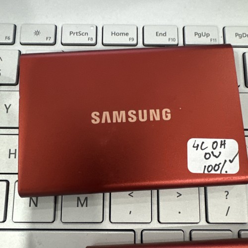 Red Samsung T7 1TB MU-PC1T0T SSD External Solid State Drive 100% good health 0W - Afbeelding 2 van 3