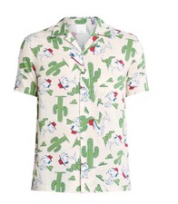 Peanuts Men's Spike Snoopy Desert Short Sleeve Button Down Shirt Size XL NEW