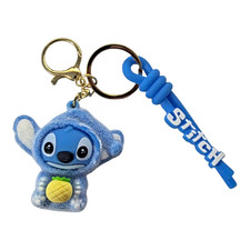 Lilo and Stitch Keychain Charm 3D Stitch Silicone Keychain Stitch with Fur New