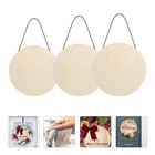 3 Sets DIY Wooden Circle Sign Blank Welcome Wooden Door Decorative Hanging Sign