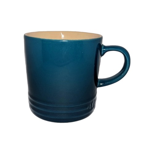 Le Creuset Deep Teal Becher Kaffee Tee Tasse 350 ml 12 Unzen Sekunde NEU Neu mit Etikett makellos ombre