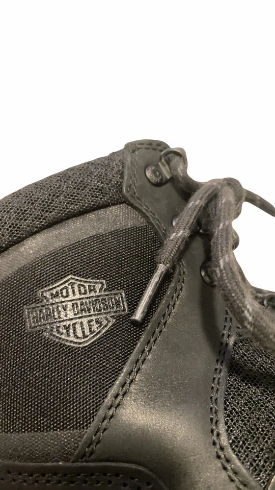 Botas de motocicleta Harley Davidson Vibram de cuero negras con cordones para hombre talla 9 Foto 2 de 4