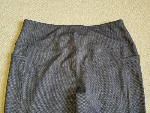Womens Pants-T BY TALBOTS-grey tweedy knit elastic waist pull on legging-L - Picture 2 of 4