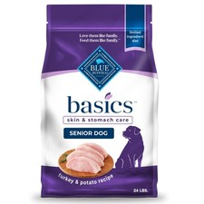 Basics Senior Dry Dog Food Skin & Stomach Care Turkey Recipe 24-lb Bag 4.39 per pound