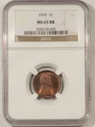 1910 LINCOLN CENT - NGC MS-65 RB, LUSTROUS PRETTY GEM!