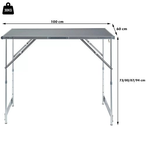 Multifunktionstisch Tapeziertisch Mehrzwecktisch Klapptisch Aluminium 3-teilig - Bild 2 von 7