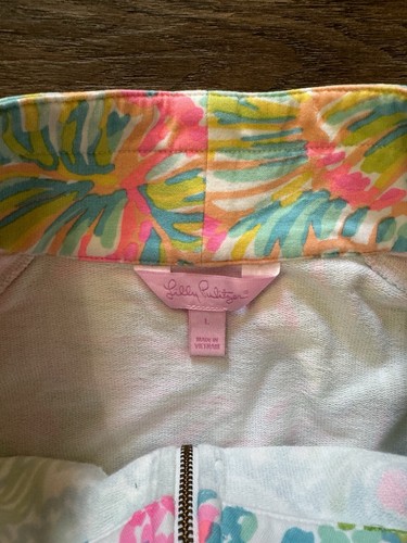 Lilly Pulitzer L Womens Large Skipper Popover 1/2 Zip Pullover Stretch Floral - Imagen 5 de 10