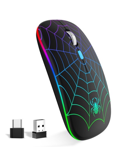 Mouse Wireless Ricaricabile con Convertitore USB e Tipo C RGB a 7 Colori - Foto 17 di 24