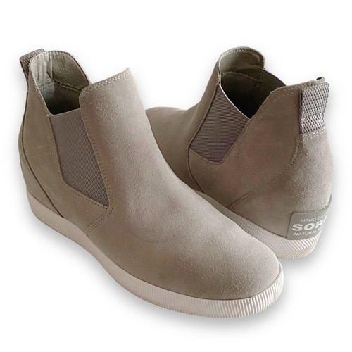 Sorel Out N About Slip On Zeppa Taglia 10 Grigio Stivaletti Sneakers Alta Platform - Foto 2 di 14