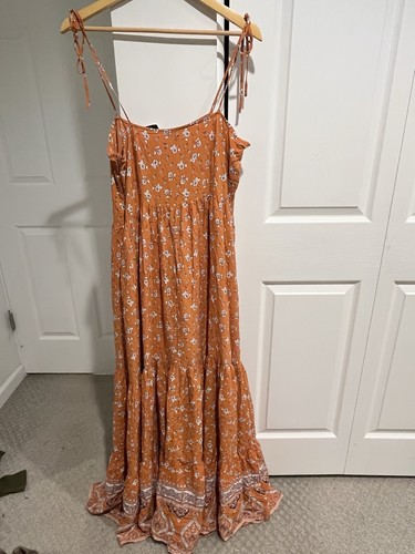 Forever 21 Sleeveless Maxi Dress COTTAGECORE Boho Fall Large - Picture 3 of 11