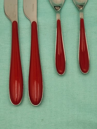 BUGATTI - GOIAI ? 18/10 Stainless Flatware 7 pcs- RED - From Italy - Picture 7 of 9