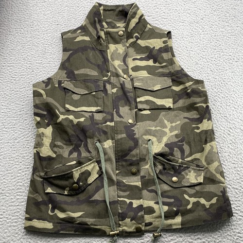 Y2k Jacket Vest Lot of 2 Women's Large Denim Star Patch Camo Western Streetwear - Picture 3 of 12