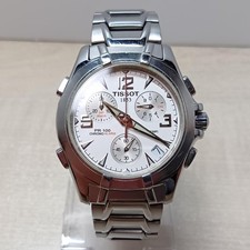 Tissot PR100 Alarm Chronograph Quartz Watch Men's 36mm Silver Bracelet