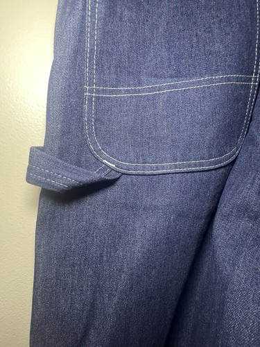 Jeans vintage Sears Roebucks uomo 42x31 blu falegname denim scuro leggi - Foto 9 di 20