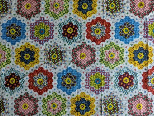 Patchwork Großmütter Garten Sechseck Quilt Stoff Material 35" x 9,5 Yards