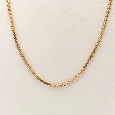 14k Gold Round Box Link Pendant Chain Necklace 22in 1.5mm New