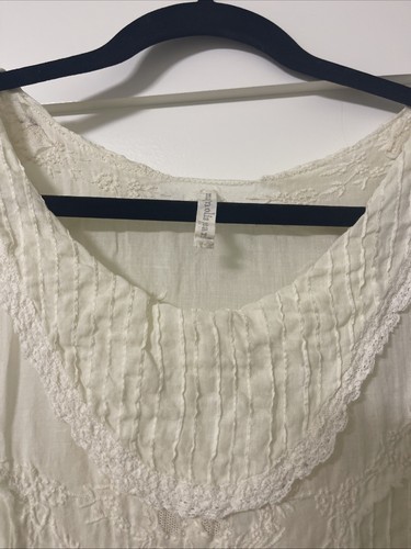 💕Magnolia Pearl Halsey Dress 571 Linen Ramie Embroidered Lace Splits 💕 - Picture 5 of 11