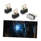 4PCS USB LED Car Interior Atmosphere Lamp, Auto Interior Decoration Ice Blue