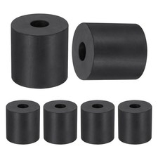 6 Pcs 1 3/16" OD x 3/8" ID x 1 3/16" Thickness Round Rubbers Spacers, Black