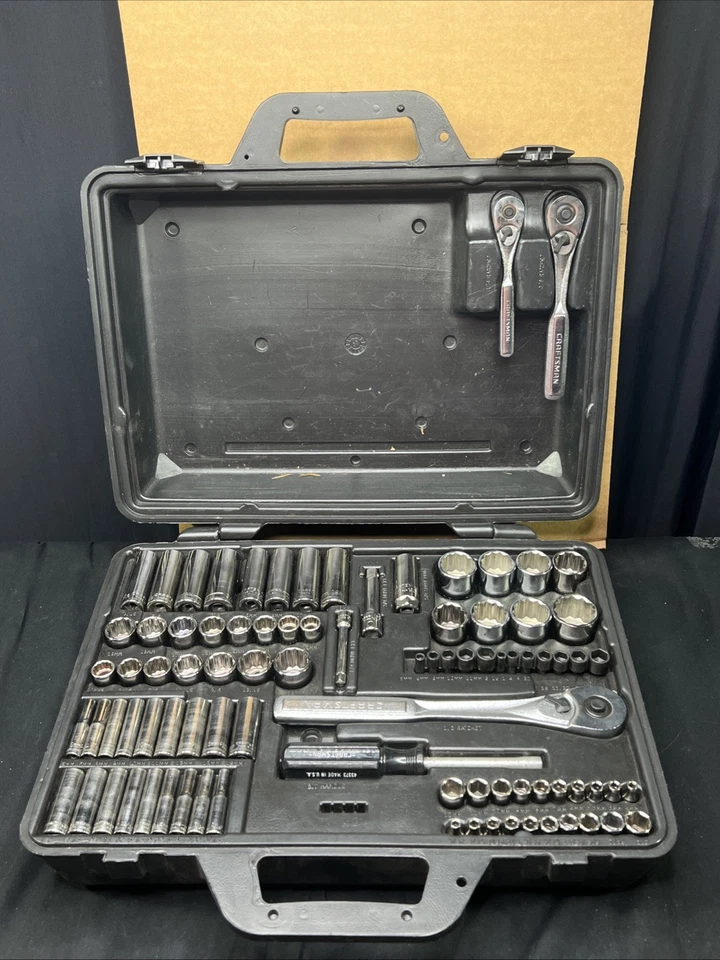 Craftsman Socket Set 1/4" 3/8" 1/2" Drive Metric SAE Ratchets & Case USA Vintage - Image 2 of 4
