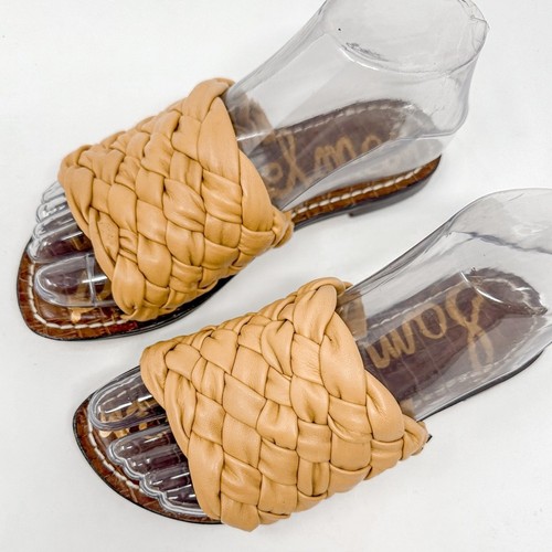 NUEVAS Sandalias Sam Edelman Griffin Tejidas de Cuero Tostado, Talla 5, Precio de venta sugerido por el fabricante $126 - Imagen 4 de 13
