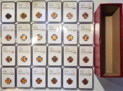 Lincoln Wheat Cent 24-Coin Set - NGC Certified - 1909 to 1957 - Picture 1 of 6